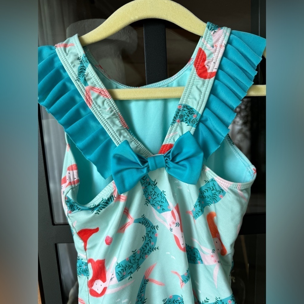 Pepita & Me toddler one piece swimsuit mermaids bow ruffle coralina turquoise - Picture 6 of 6